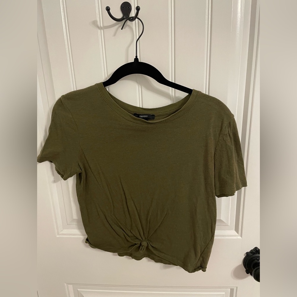 Forever 21 Green Crop Top Size Large